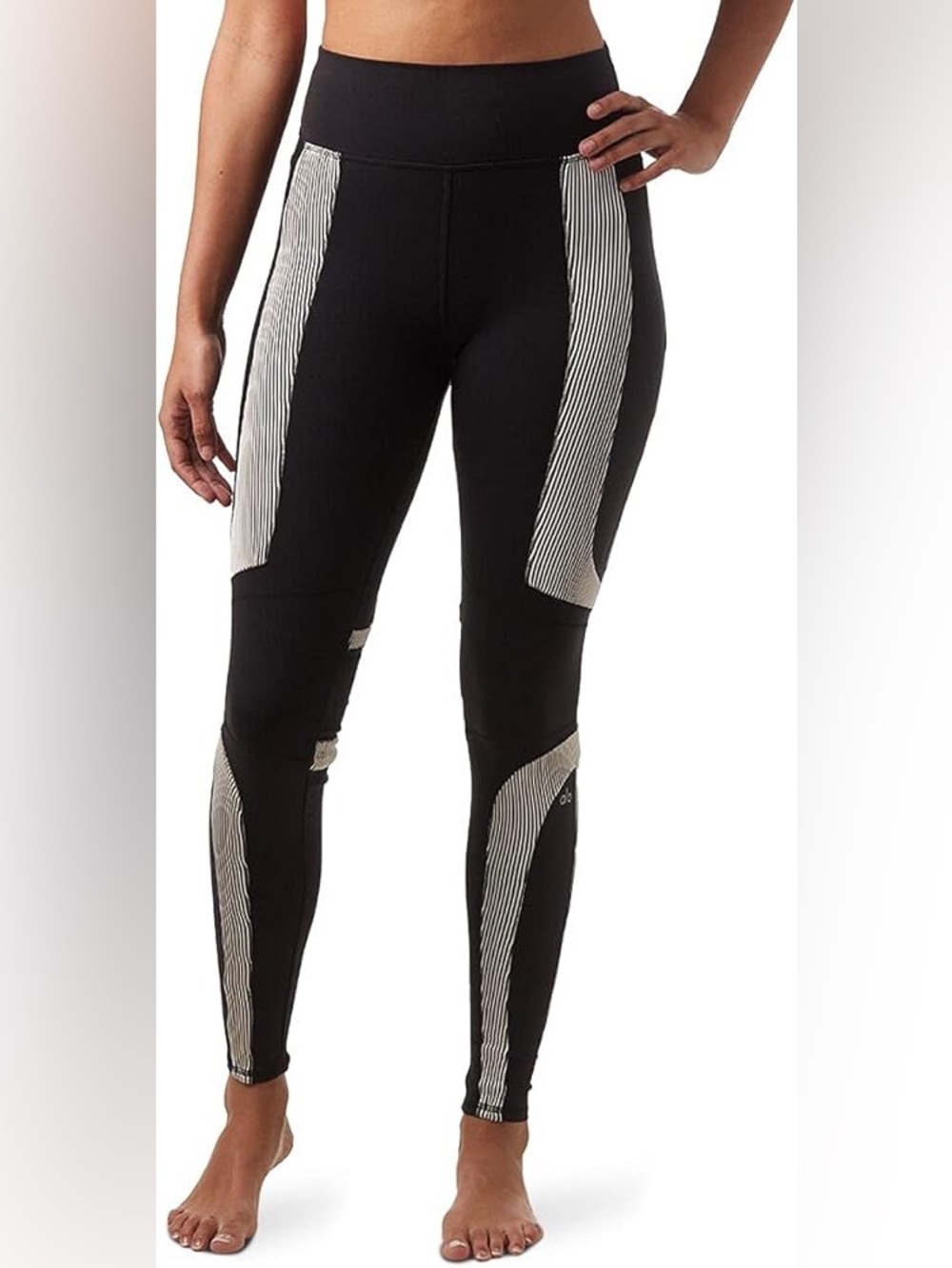 Alo Yoga Airlift High-Waist Suit Up Legging in black and white. Size XS